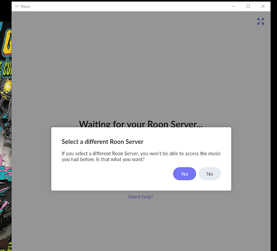 Select a different Roon Server