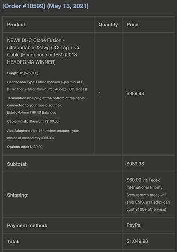 Order #10599
