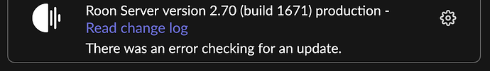 Roon Server update gave up