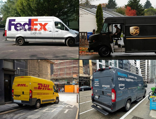 Four Major Delivery Trucks Lineup
