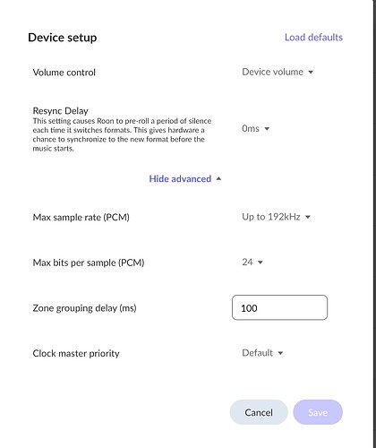 roon device delay