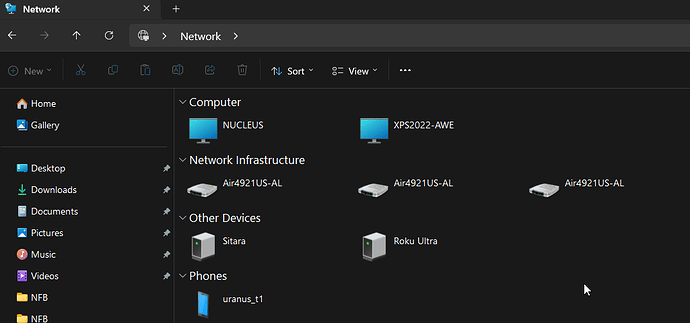 Network XPS and Nucleus visible