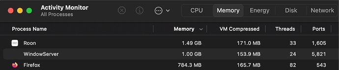 macOS Sequoia Memory Usage Screenshot