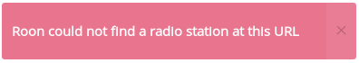 Roon could not find a radio station at this URL