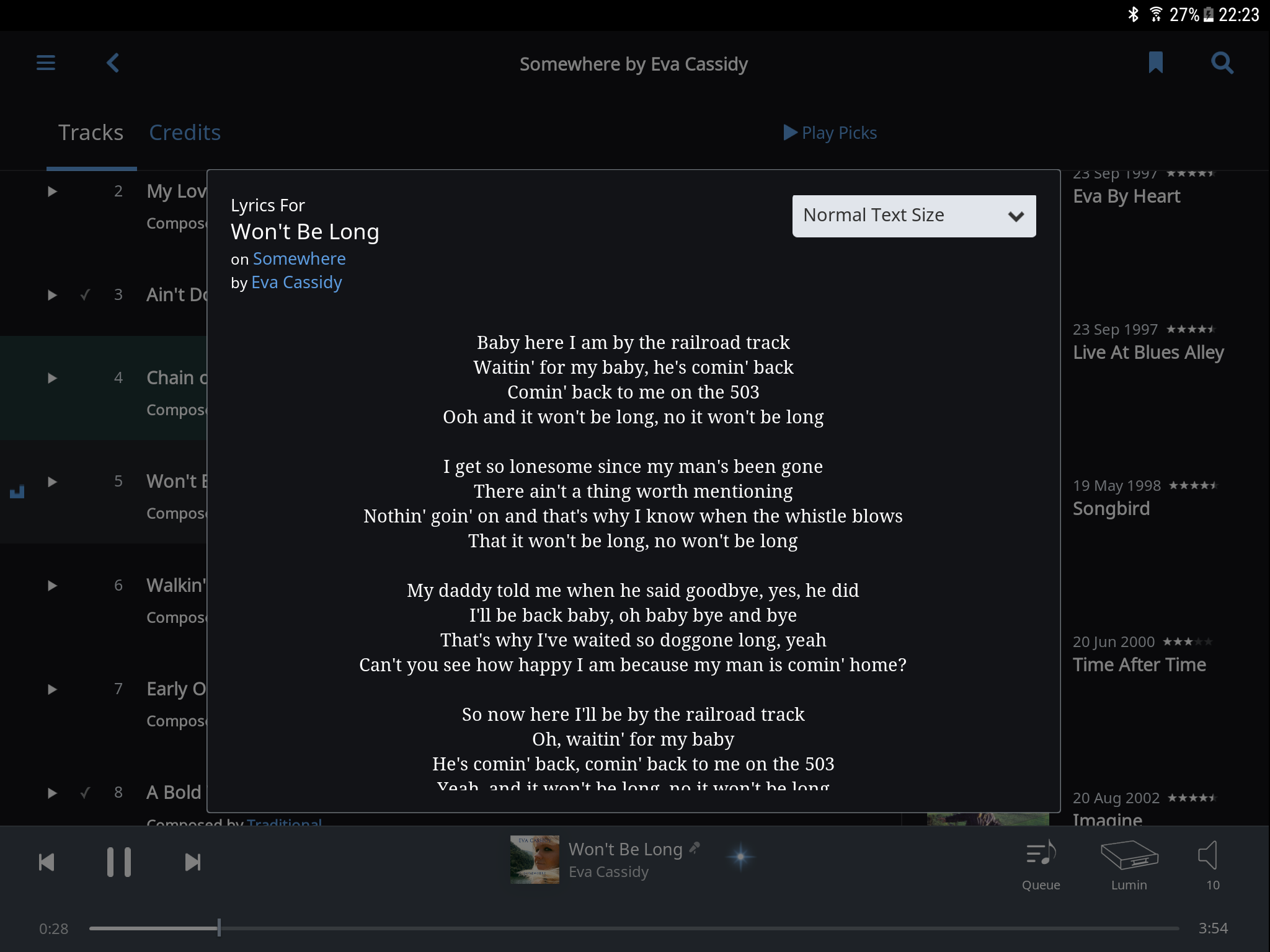 Now playing lyrics default - Roon Software Discussion - Roon Labs Community
