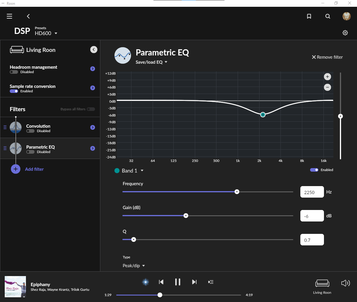 Headphone settings for parametric and convolution equalizer Page 5