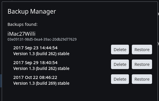 Folder with 3 backups
