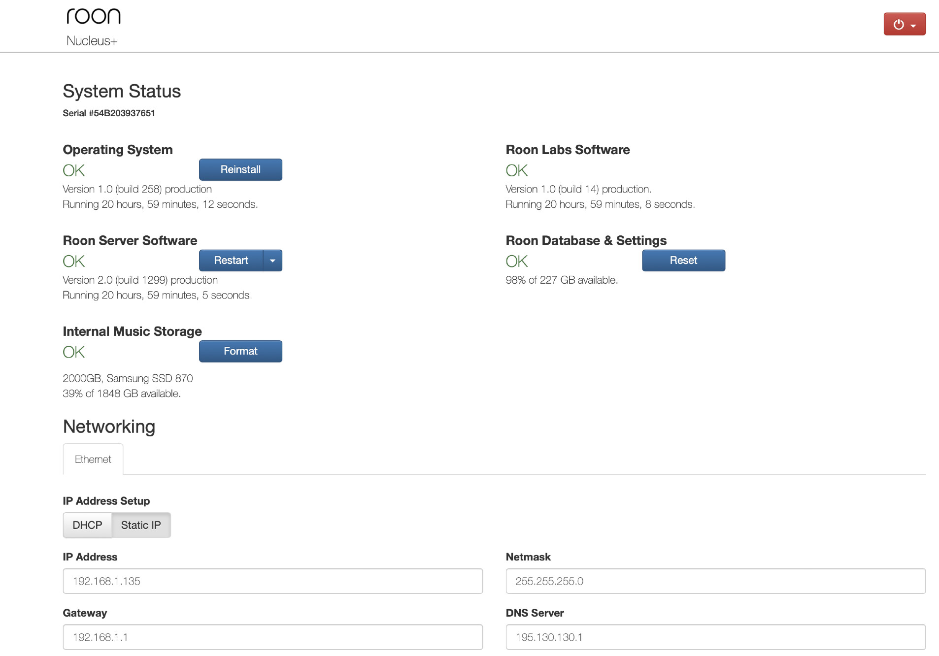 HDMI isn't working and no network connection Nucleus Support Roon