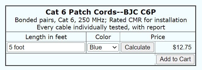 Cat 6 Patch Cords--BJC C6P