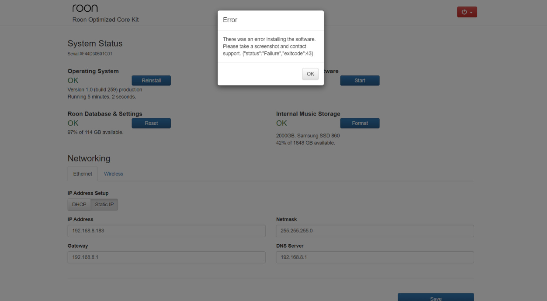 Invalid Roon Number Roon Server not restarting after update - Support - Roon Labs Community