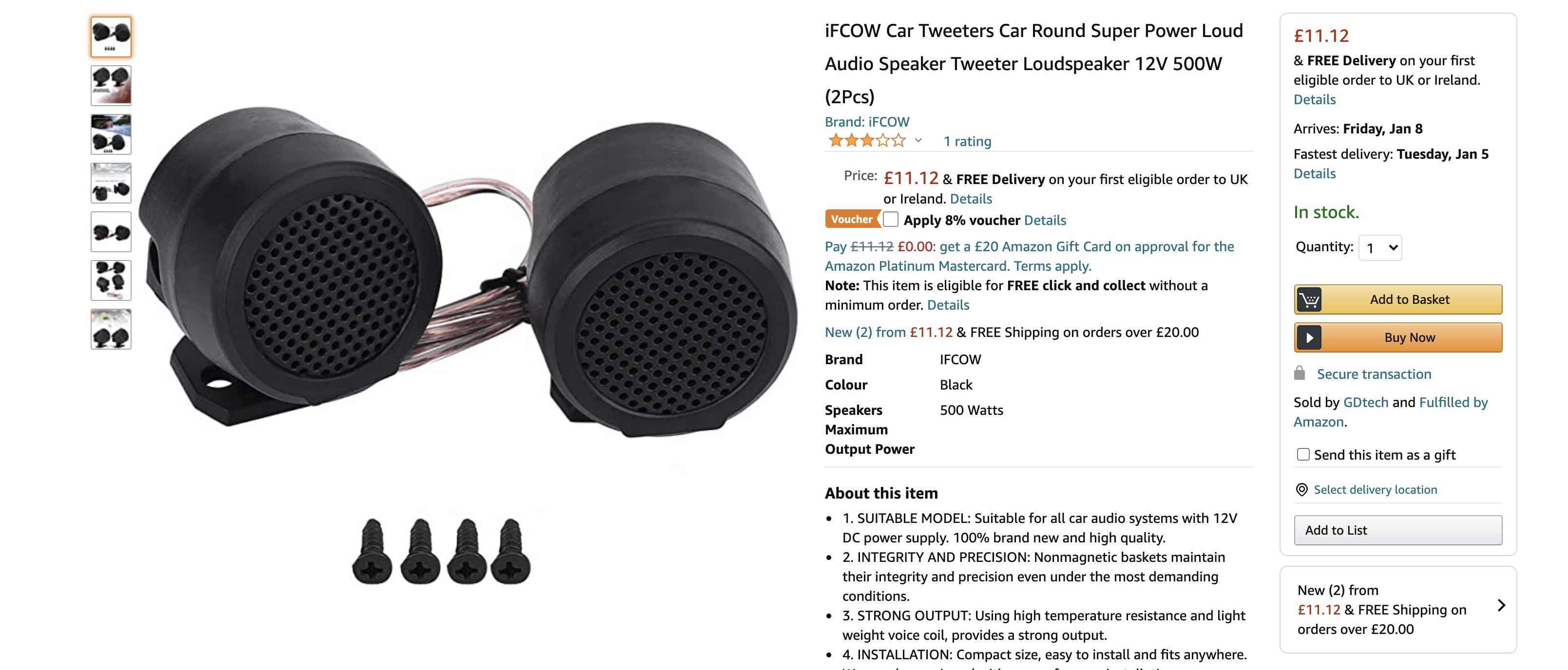 Audio super tweeter speakers with Active speakers A500 Audio