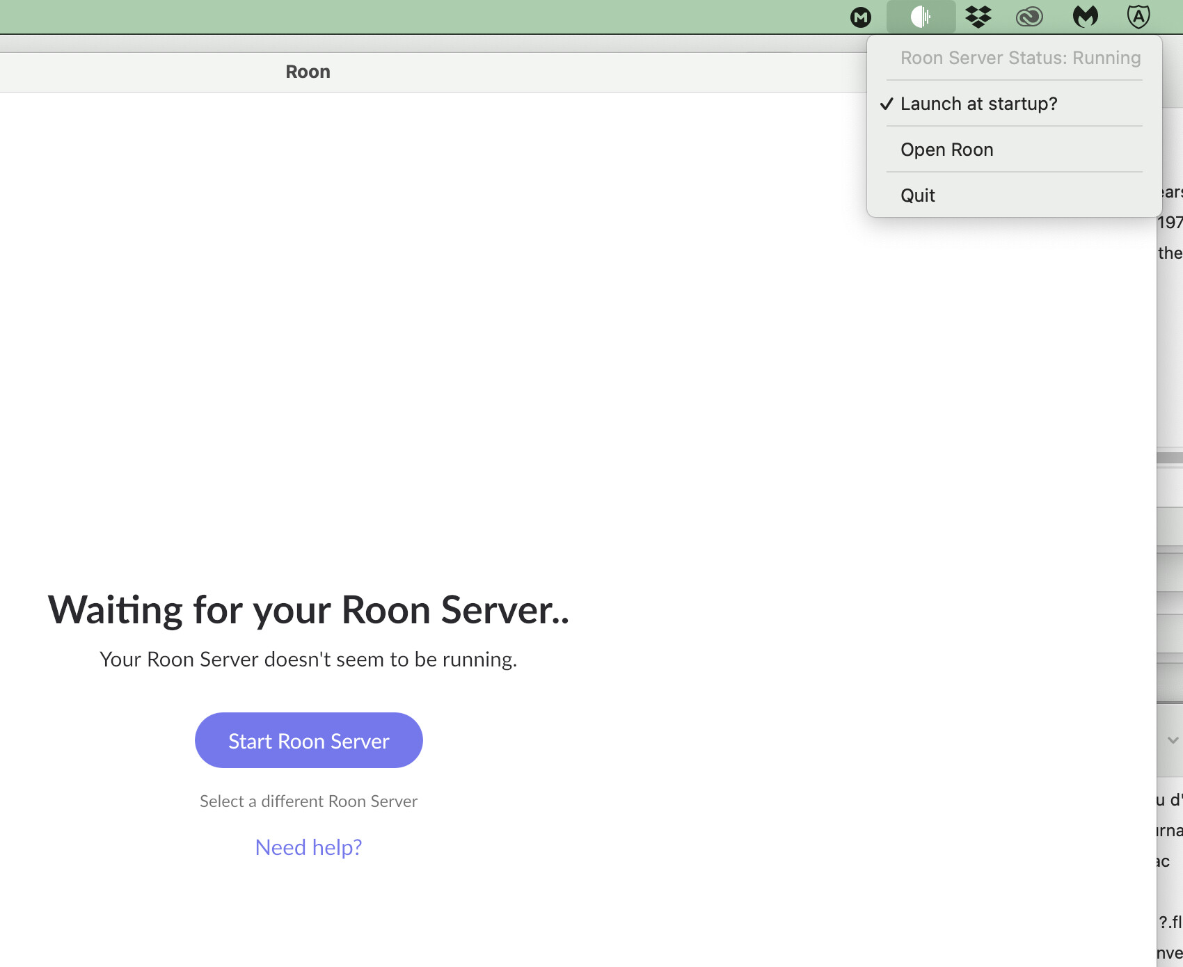 Waiting for Roon server - Constant intermittent problem - Early 