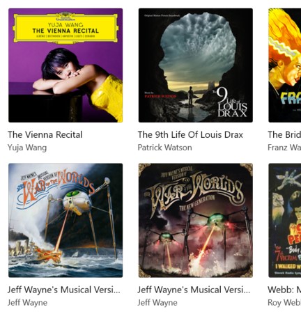 Jeff Wayne war of the worlds in itunes