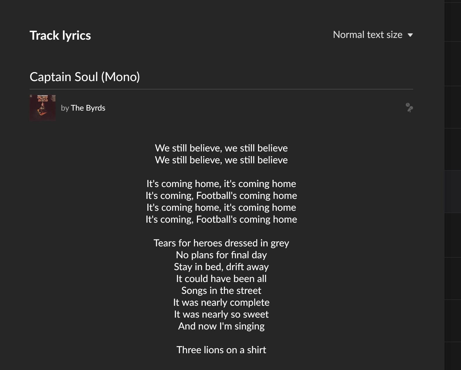 Wrong lyrics in TIDAL song - Metadata - Roon Labs Community