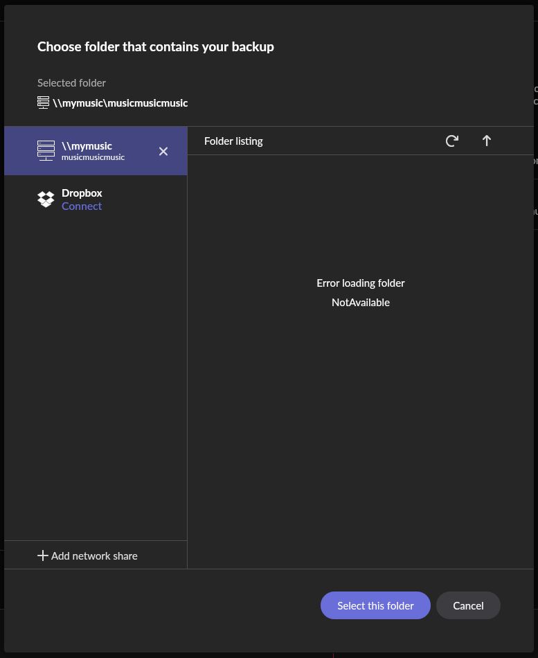 Backup Function is Broken Since Last Update - Support - Roon Labs Community