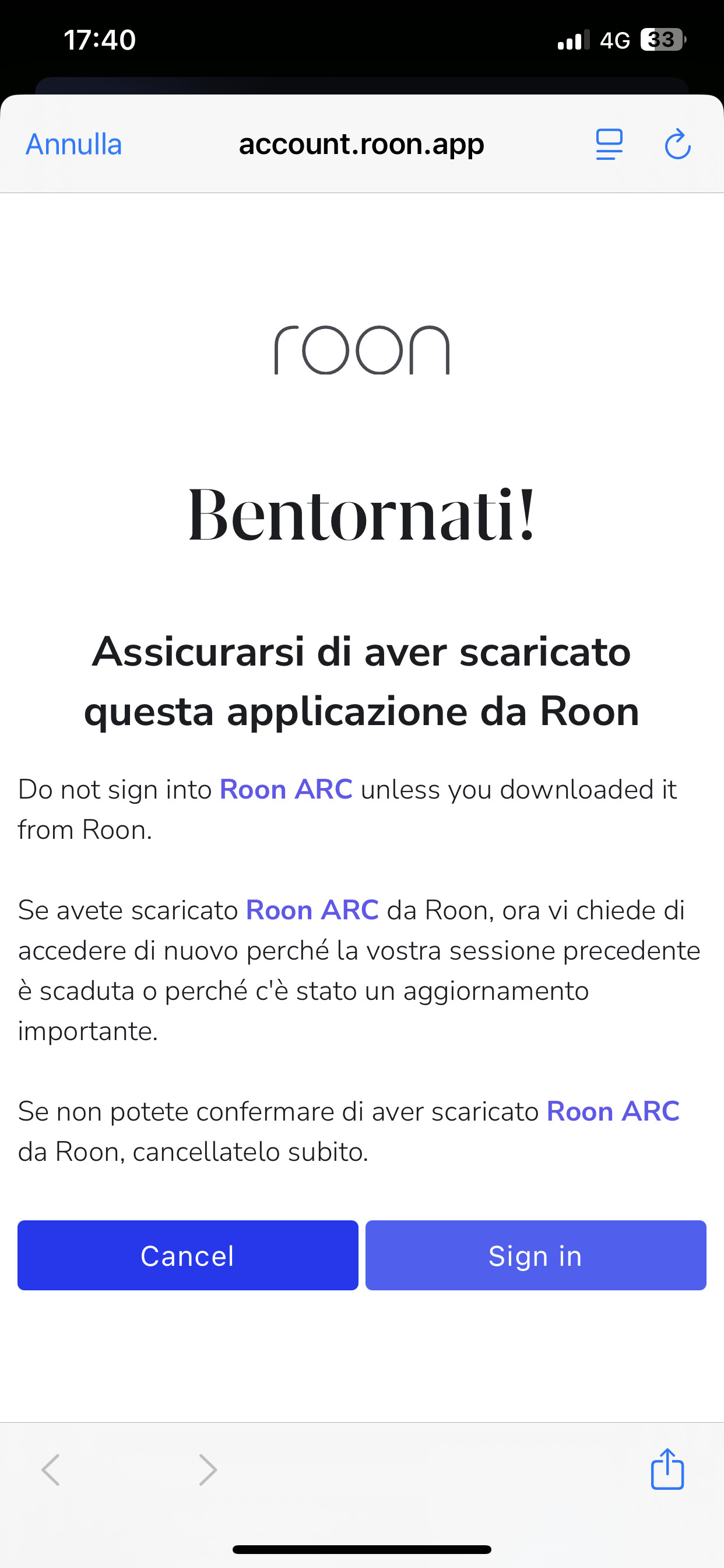 Invalid Roon Number Login error in Roon ARC due to InvalidRecaptcha on iPhone XS Max (ref ...