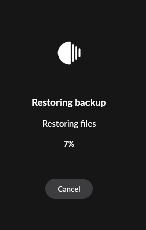 Restoring backup