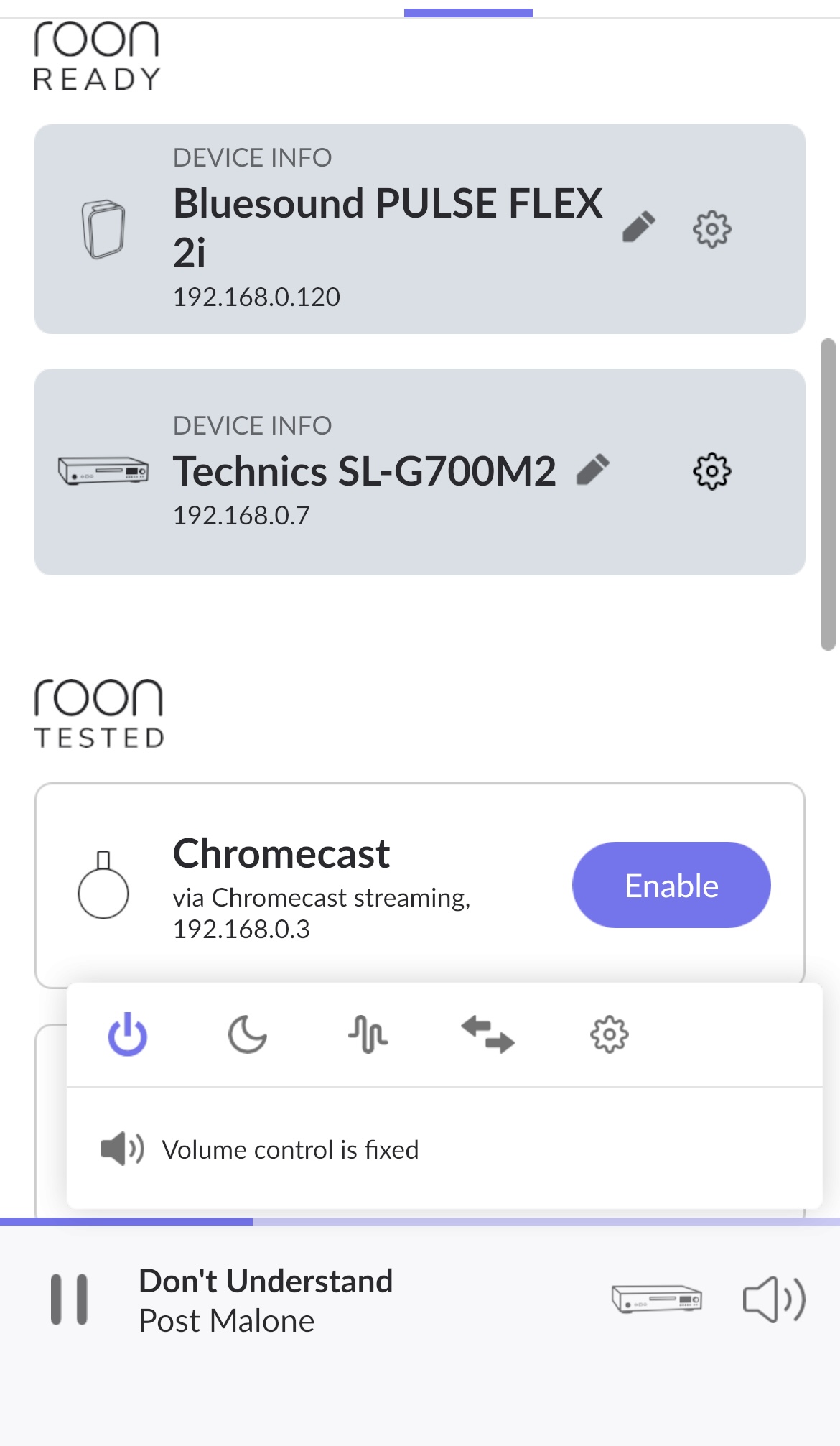 Eva Control Roon Volume control issues resolved in Roon app (ref#9DVV5W) - Support ...