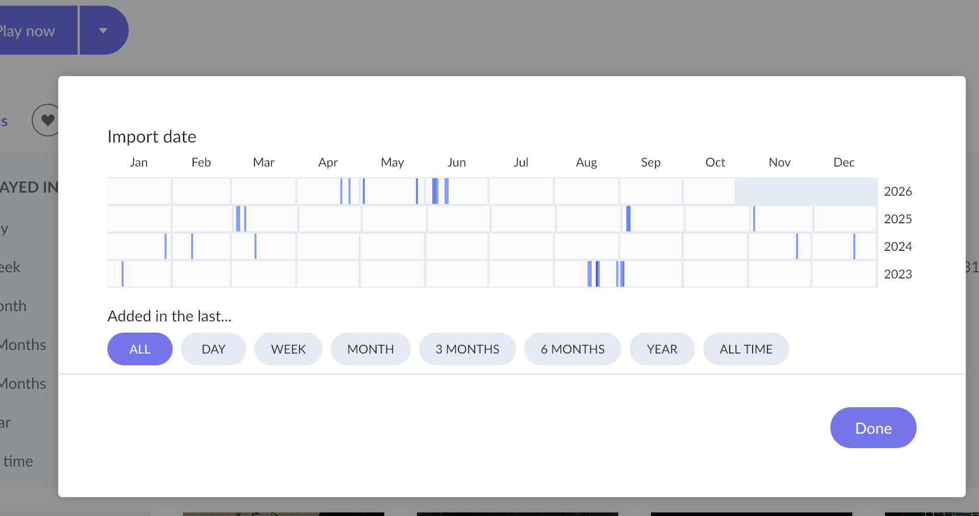 Timeline Please Longer timeline in Date Added filter - Feature Suggestions - Roon Labs ...