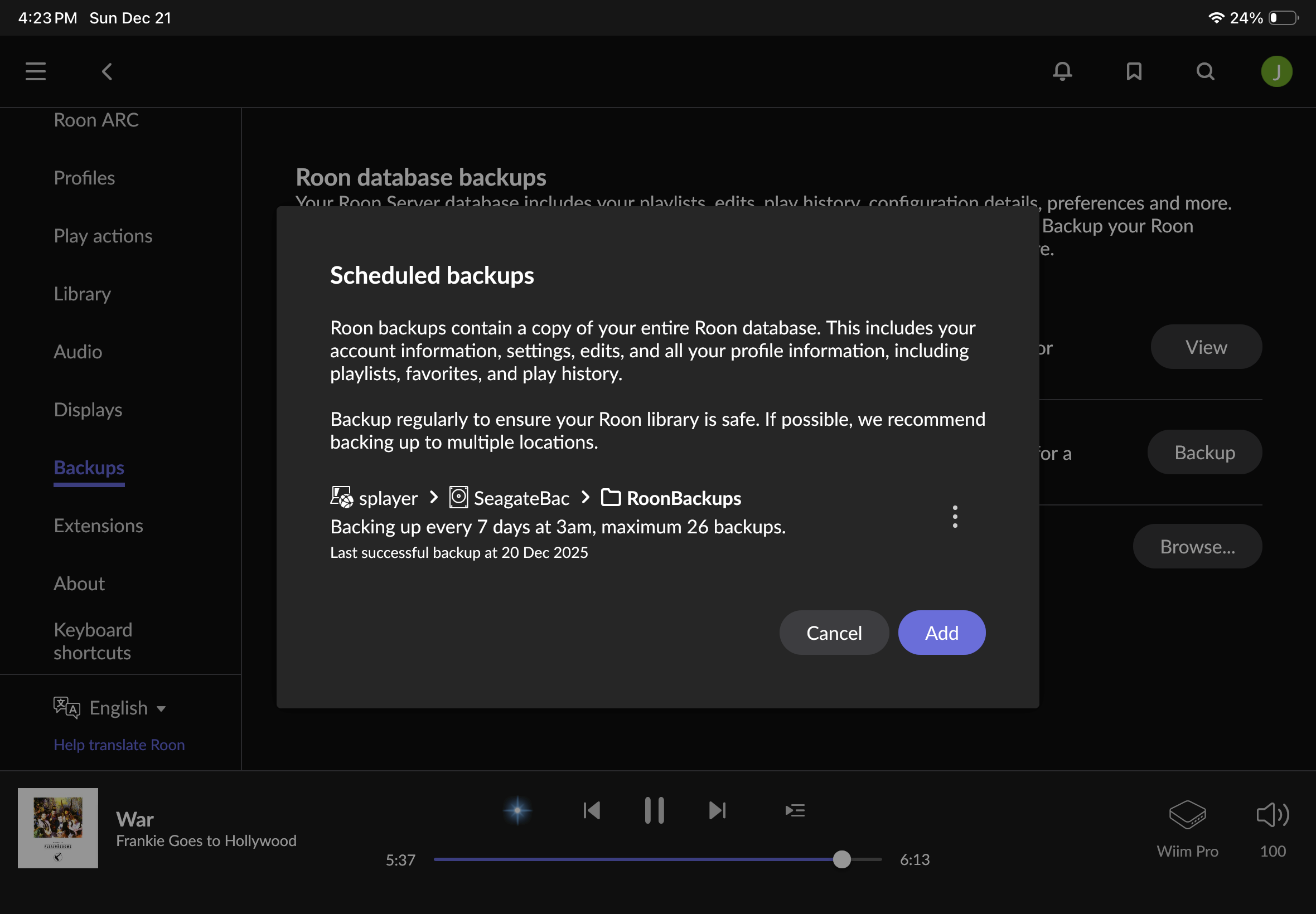 Unable to set backup folder on a new computer - Page 4 - Support - Roon ...